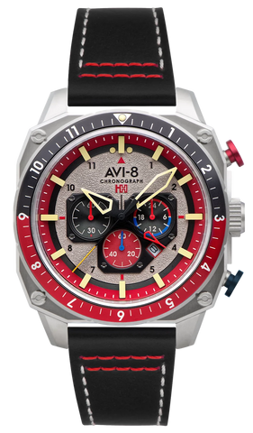 AV-4100-03 (HAWKER HUNTER Atlas Dual Time Chronograph HAZARD RED)